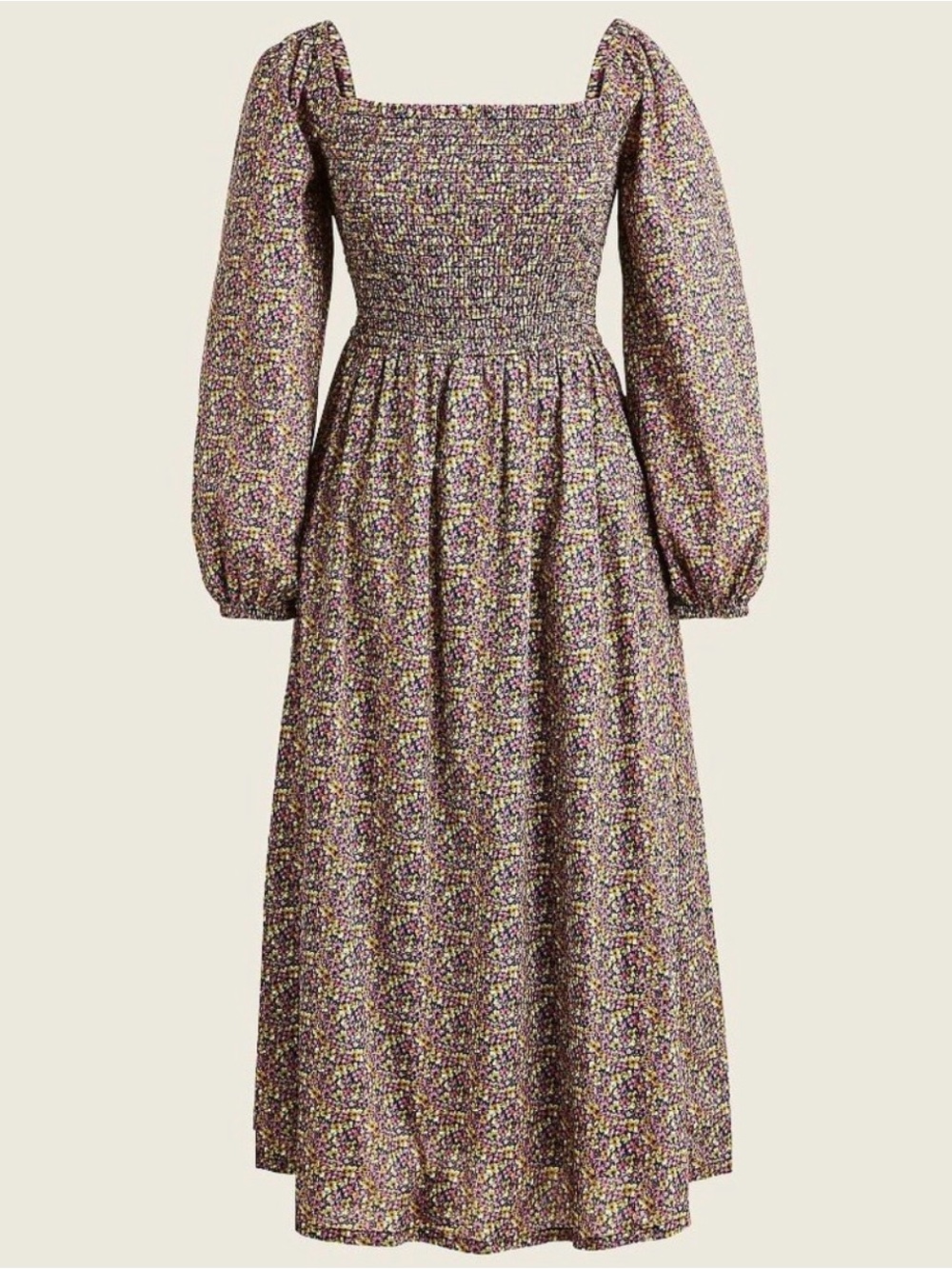 J.Crew Liberty Fabric Floral Smocked Midi Dress Size S